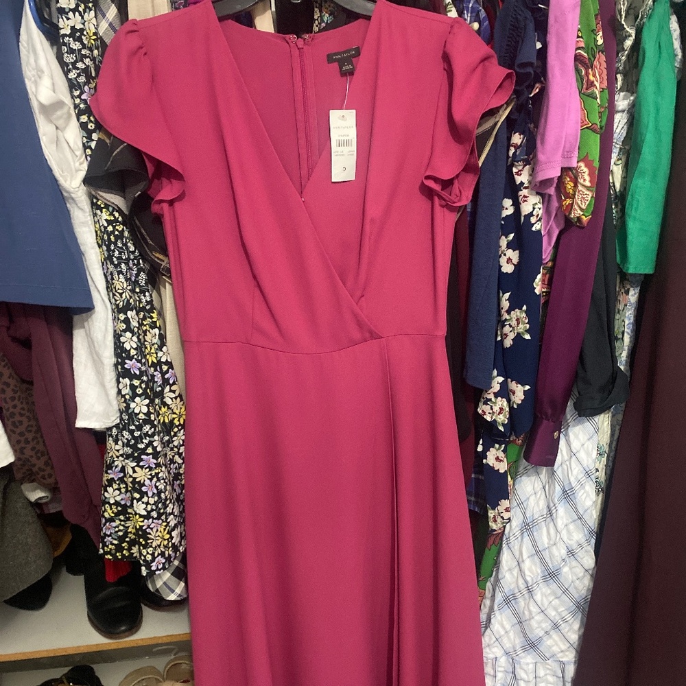 Pink midi dress Ann Taylor